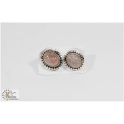 101) STERLING SILVER ROSE QUARTZ EARRINGS
