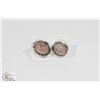 Image 1 : 101) STERLING SILVER ROSE QUARTZ EARRINGS