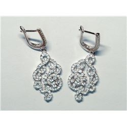 105) STERLING SILVER CZ EARRINGS