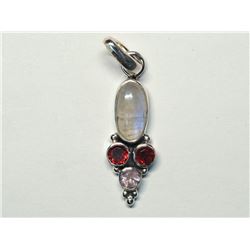 107) STERLING SILVER GEMSTONES PENDANT