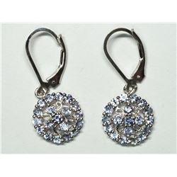 110) STERLING SILVER TANZANITE EARRINGS
