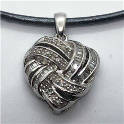 116) STERLING SILVER DIAMOND PENDANT