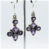 Image 1 : 119) STERLING SILVER AMETHYST EARRINGS