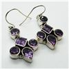 Image 2 : 119) STERLING SILVER AMETHYST EARRINGS