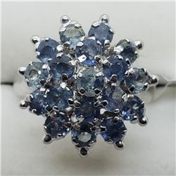 120) STERLING SILVER SAPPHIRE RING