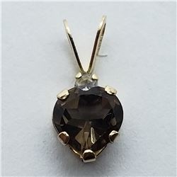 122) 10K YELLOW GOLD GEMSTONE PENDANT