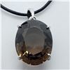 Image 1 : 123) STERLING SILVER SMOKEY QUARTZ PENDANT