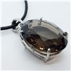 Image 2 : 123) STERLING SILVER SMOKEY QUARTZ PENDANT