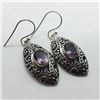 Image 1 : 124) STERLING SILVER AMETHYST EARRINGS