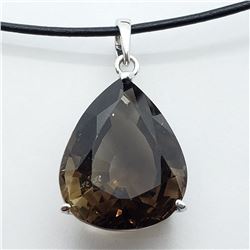 125) STERLING SILVER SMOKEY QUARTZ PENDANT