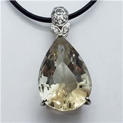 127) STERLING SILVER LEMON QUARTZ PENDANT