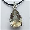 Image 1 : 127) STERLING SILVER LEMON QUARTZ PENDANT