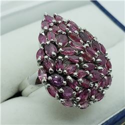 128) STERLING SILVER PINK SAPPHIRE RING