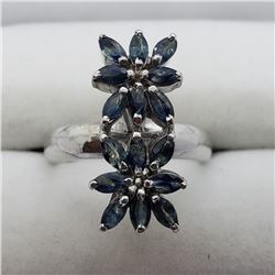 132) STERLING SILVER SAPPHIRE RING