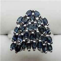 134) STERLING SILVER SAPPHIRE RING
