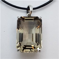 135) STERLING SILVER  SMOKEY QUARTZ PENDANT