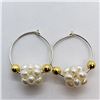 Image 1 : 136) GOLD-PLATED STERLING SILVER FW PEARL EARRINGS