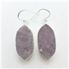 Image 1 : 137) STERLING SILVER DRUZY CRYSTAL EARRINGS
