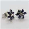 Image 1 : 138) STERLING SILVER SAPPHIRE EARRINGS