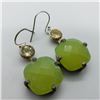 Image 1 : 139) STERLING SILVER CITRINE & CHALCEDONY EARRINGS