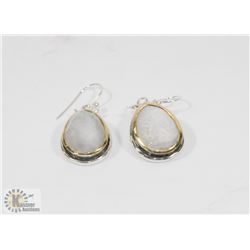149) SILVER GOLD PLATED MOONSTONE EARRINGS