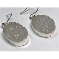 151) STERLING SILVER DRUZY CRYSTAL EARRINGS