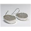 Image 2 : 151) STERLING SILVER DRUZY CRYSTAL EARRINGS