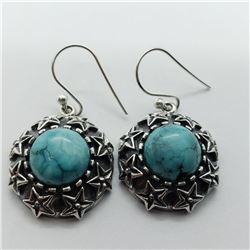 156) STERLING SILVER TURQUOISE EARRINGS