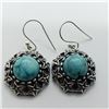 Image 1 : 156) STERLING SILVER TURQUOISE EARRINGS