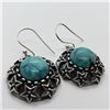 Image 2 : 156) STERLING SILVER TURQUOISE EARRINGS