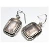 Image 1 : 157) STERLING SILVER ROSE QUARTZ EARRINGS