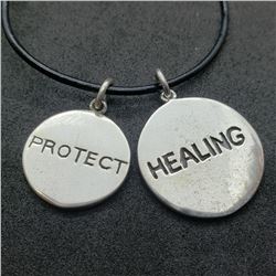 158) TWO STERLING SILVER PENDANT NECKLACE