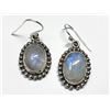 Image 1 : 159) STERLING SILVER MOONSTONE EARRINGS