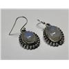 Image 2 : 159) STERLING SILVER MOONSTONE EARRINGS