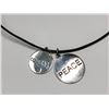 Image 2 : 161) TWO SILVER PEACE & COURAGE PENDANT NECKLACE