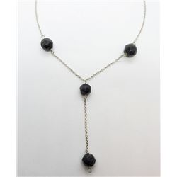 200) STERLING SILVER ONYX NECKLACE