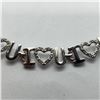 Image 2 : 165) STERLING SILVER DIAMOND "I LOVE YOU" BRACELET