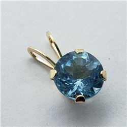 167) 10K YELLOW GOLD BLUE TOPAZ PENDANT