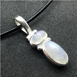 171) STERLING SILVER MOONSTONE PENDANT W/ CORD