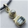 Image 1 : 172) STERLING SILVER BLUE TOPAZ FW PEARL PENDANT