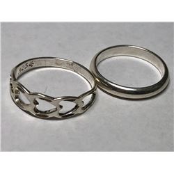 179) LOT OF 2 STERLING SILVER RINGS
