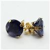 Image 1 : 180) 10K YELLOW GOLD IOLITE EARRINGS