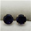 Image 2 : 180) 10K YELLOW GOLD IOLITE EARRINGS