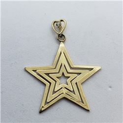183) 10KT GOLD W/ DIAMOND STAR SHAPED PENDANT