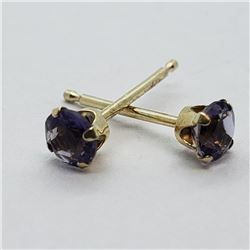184) 14K YELLOW GOLD IOLITE EARRINGS
