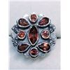 Image 1 : 185) STERLING SILVER 9 GARNET RING