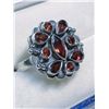 Image 2 : 185) STERLING SILVER 9 GARNET RING