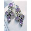 Image 1 : 187) STERLING SILVER AMETHYST EARRINGS