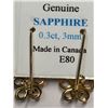 Image 2 : 189) 10KT GOLD SAPPHIRE FLOWER SHAPED EARRINGS