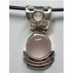 191) STERLING SILVER ROSE QUARTZ PENDANT